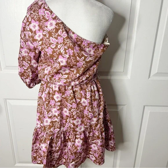 Jason Wu Floral Print One Shoulder A-Line Mini Dress w/o Belt (Size XS) - Picture 4 of 9